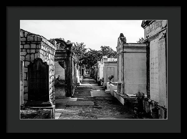 Black and White Lafayette Cemetery, New Orleans - Framed Print