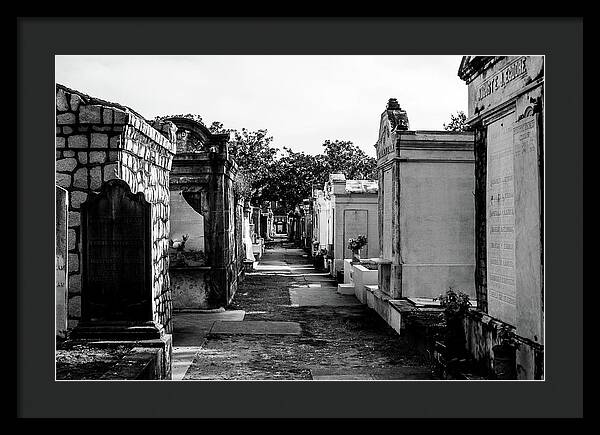 Black and White Lafayette Cemetery, New Orleans - Framed Print