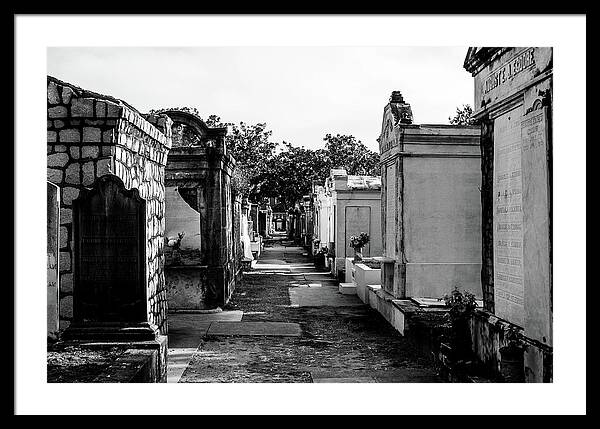 Black and White Lafayette Cemetery, New Orleans - Framed Print