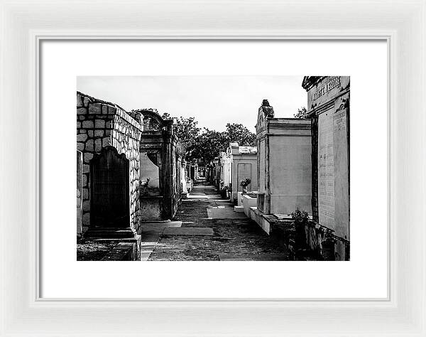 Black and White Lafayette Cemetery, New Orleans - Framed Print