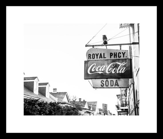 Royal Street Pharmacy | Black and White New Orleans Photography