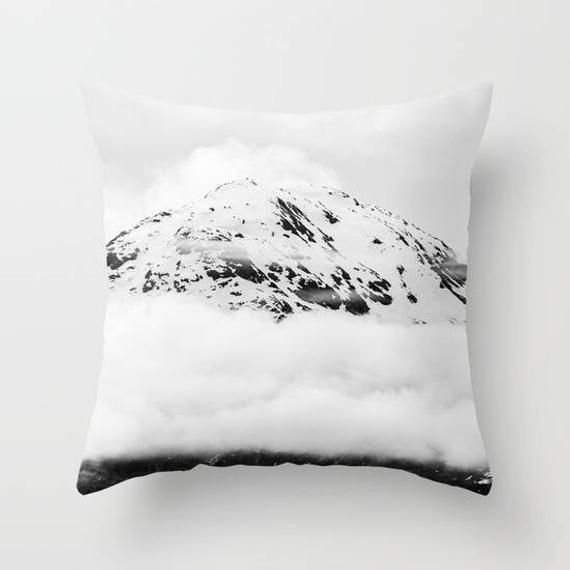 Black and White Glacier Bay Alaska | Throw Pillow Cover