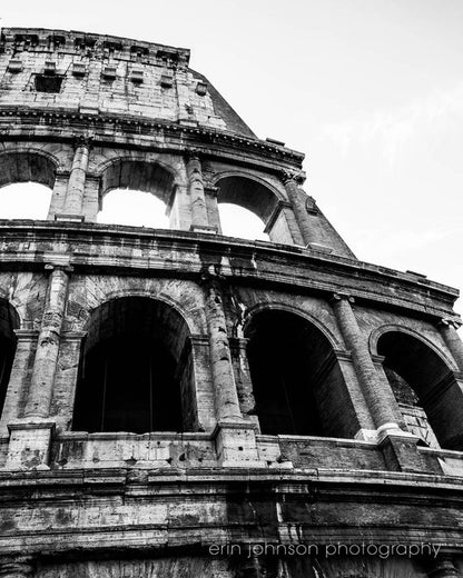 Black and White Colosseum | Rome Italy Photography