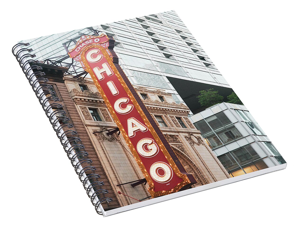 Chicago Theater Sign - Spiral Notebook