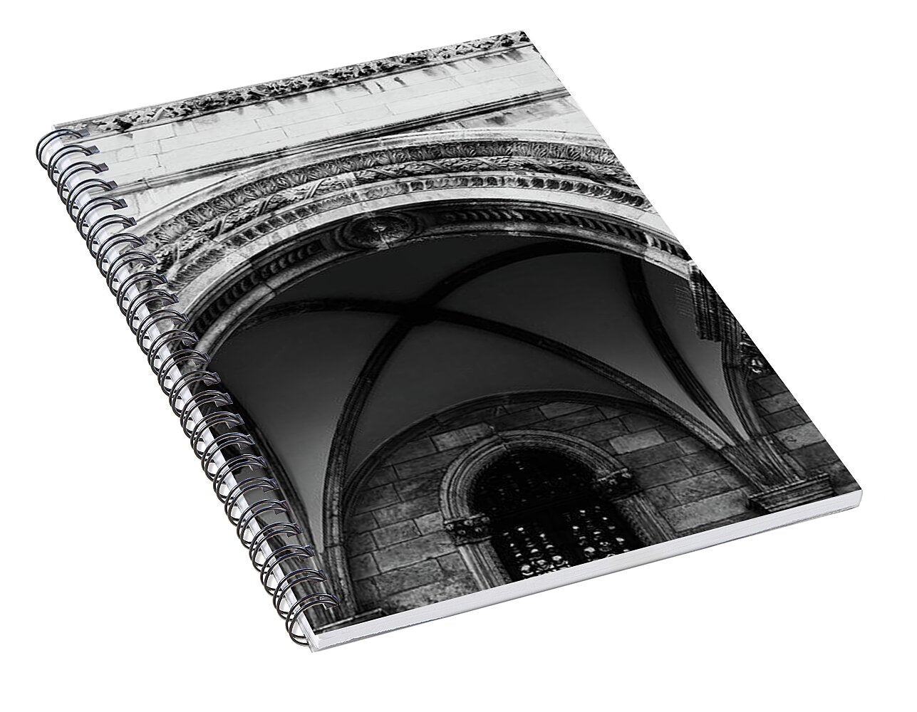 Croatian Columns - Black and White Dubrovnik Print - Spiral Notebook