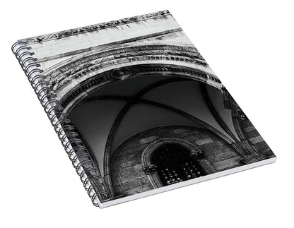 Croatian Columns - Black and White Dubrovnik Print - Spiral Notebook
