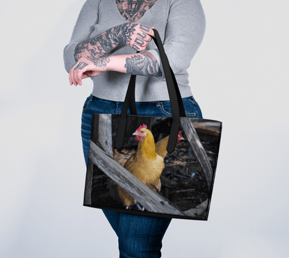 Buff Orpington Chicken Vegan Leather Tote Bag – Fits 16" Laptop | Rustic Farm-Inspired Shoulder Bag  Erin Johnson Photography
