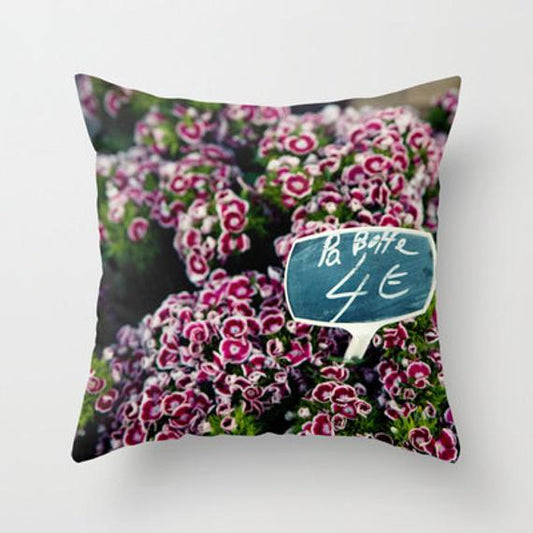 At the Flower Market | Floral Throw Pillow Cover