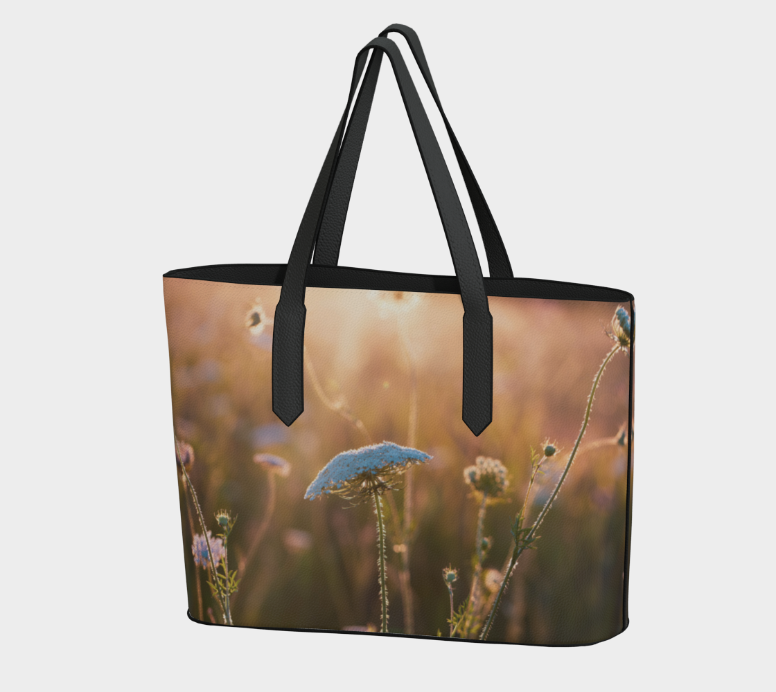 Queen Anne's Lace Vegan Leather Tote Bag