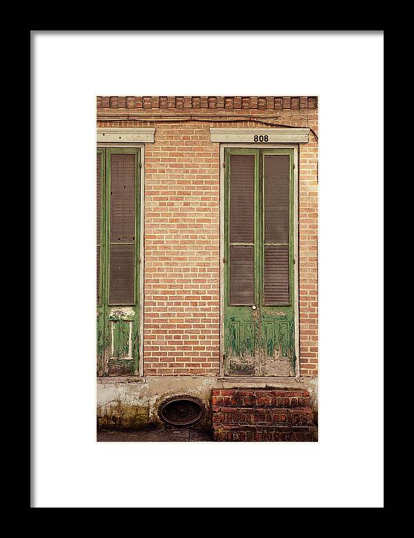 French Quarter Green Door - New Orleans Framed Print