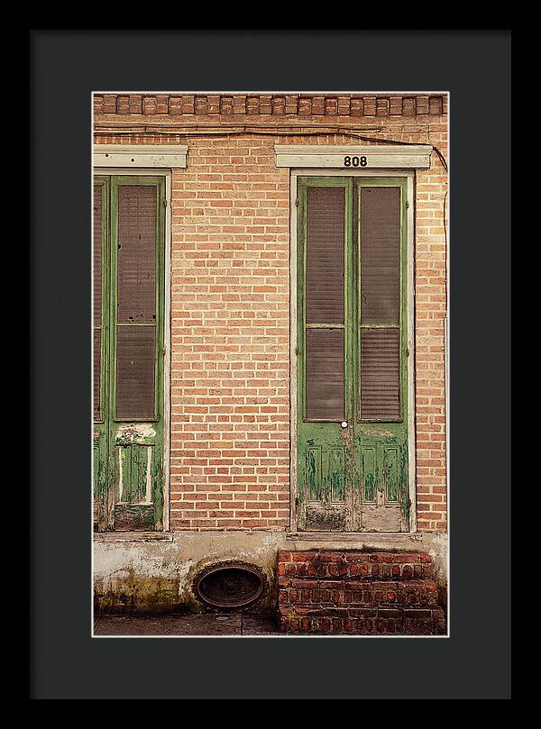 French Quarter Green Door - New Orleans Framed Print