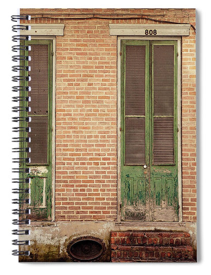 French Quarter Green Door - Spiral Notebook