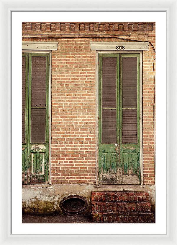 French Quarter Green Door - New Orleans Framed Print