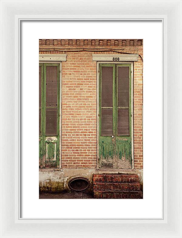 French Quarter Green Door - New Orleans Framed Print