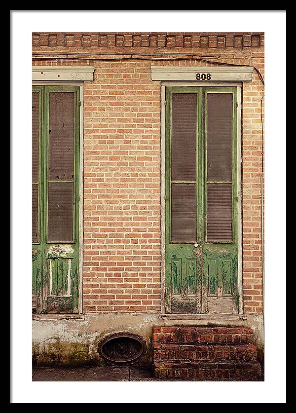 French Quarter Green Door - New Orleans Framed Print