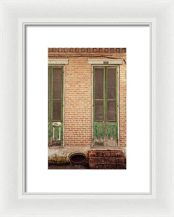 French Quarter Green Door - New Orleans Framed Print