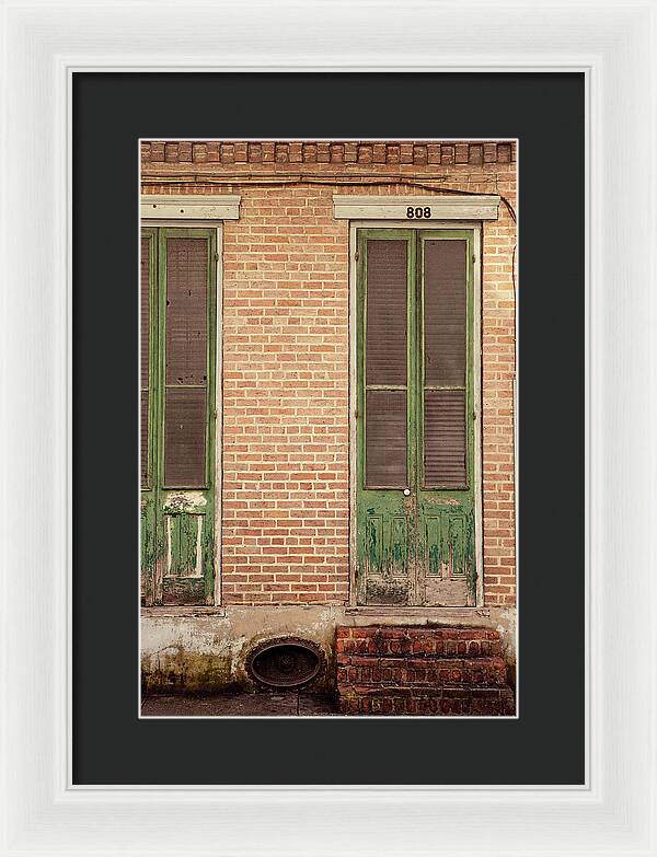 French Quarter Green Door - New Orleans Framed Print