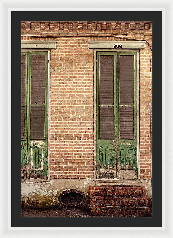 French Quarter Green Door - New Orleans Framed Print