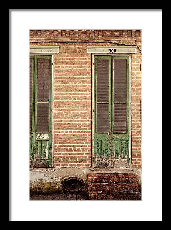 French Quarter Green Door - New Orleans Framed Print