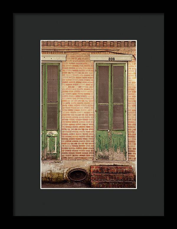 French Quarter Green Door - New Orleans Framed Print