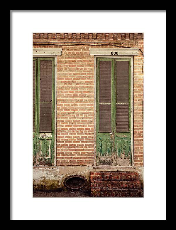 French Quarter Green Door - New Orleans Framed Print