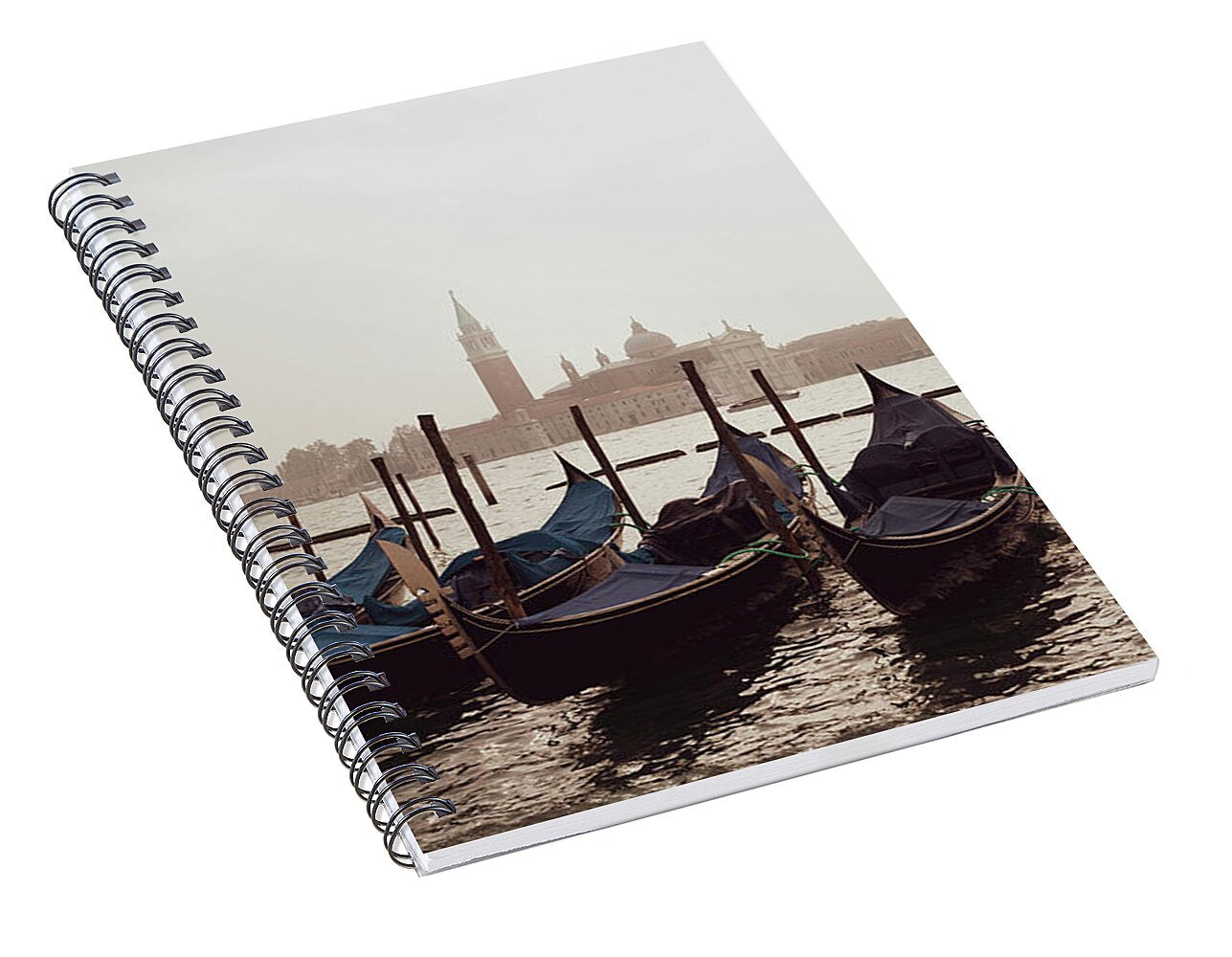 Gondolas in Venice - Color - Spiral Notebook