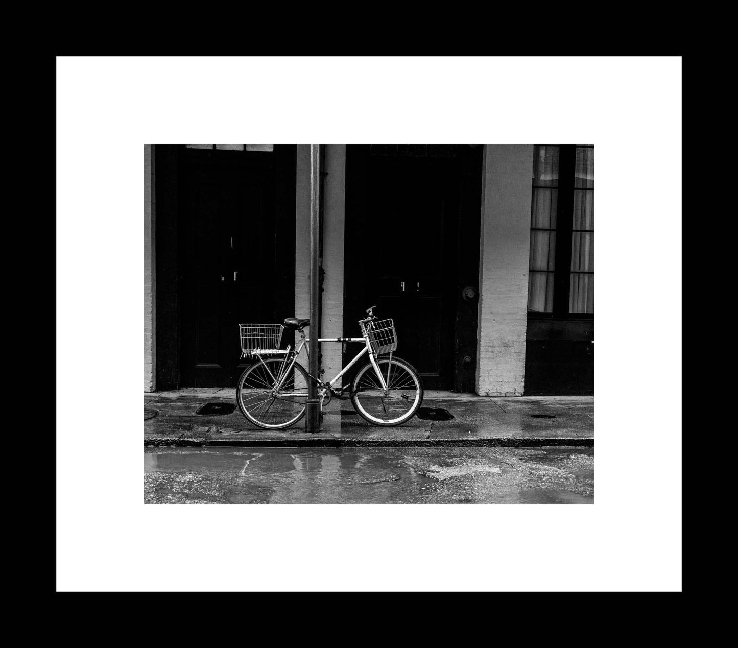 New Orleans Photography Print, Unframed Office Art, Black and White Bicycle Wall Art, Canvas Photo Decor, Number 2 - eireanneilis