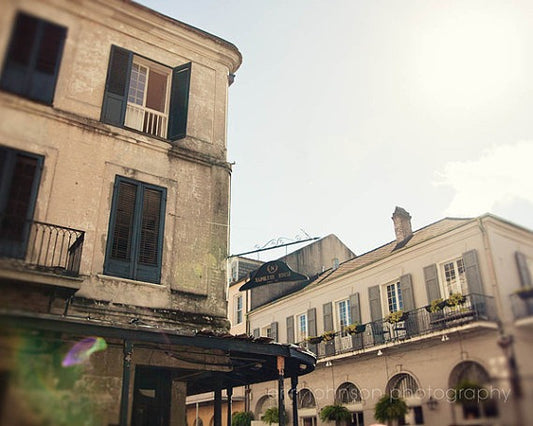 an old building with a balcony and balconies