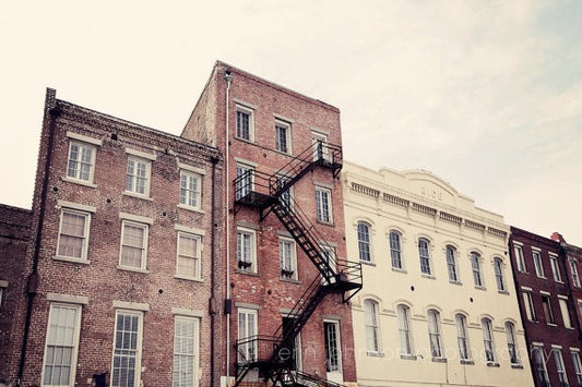 a fire escape on the side of a building