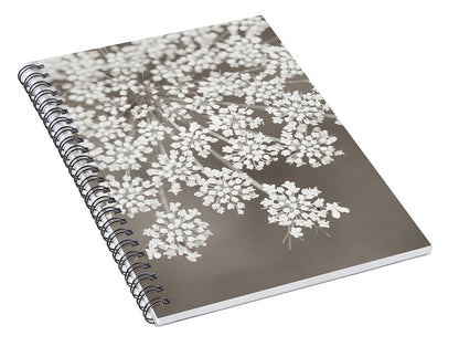 Queen Annes Lace Sepia - Spiral Notebook