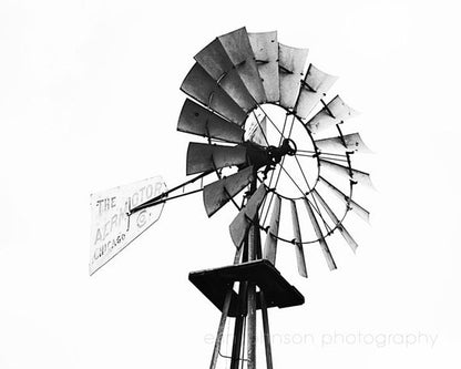 Black and White Windmill | Farmhouse Photography