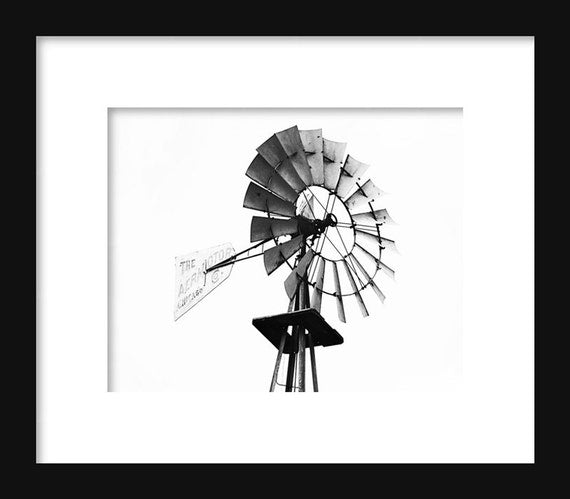 Black and White Windmill | Farmhouse Photography