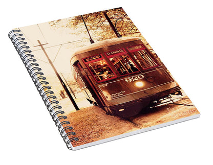 St Charles Street Car New Orleans, Louisiana Photo Print - Spiral Notebook