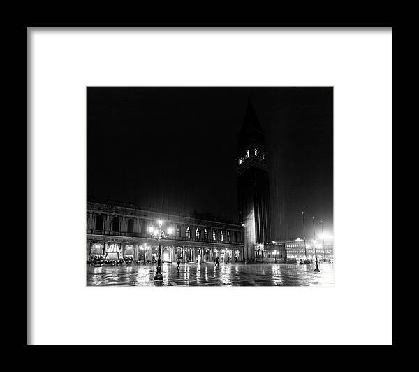 St Marks Square in the Rain - Framed Print