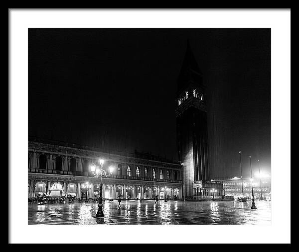 St Marks Square in the Rain - Framed Print