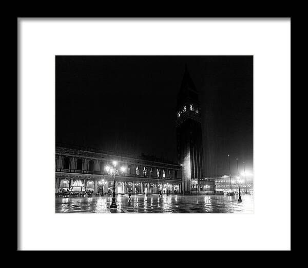 St Marks Square in the Rain - Framed Print