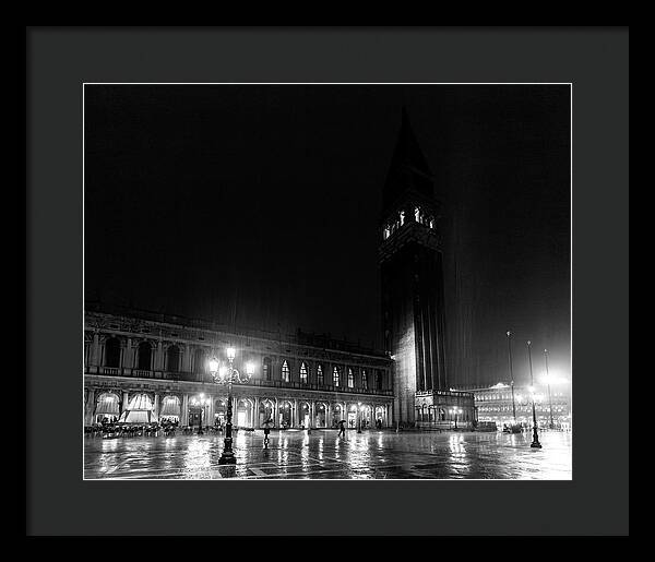 St Marks Square in the Rain - Framed Print