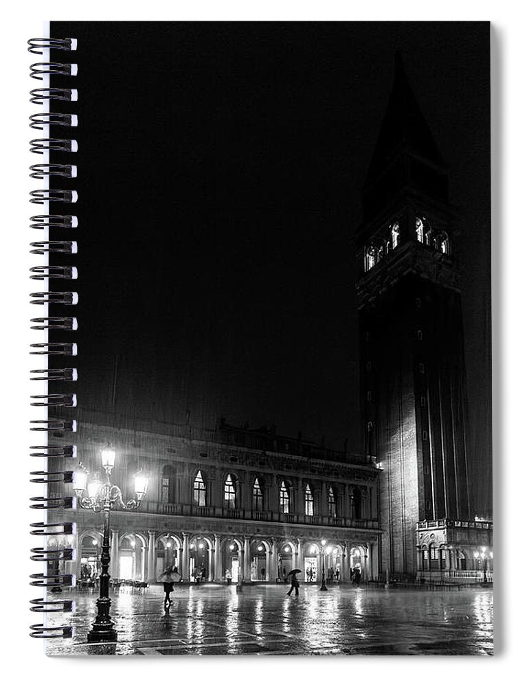 St Marks Square in the Rain - Spiral Notebook