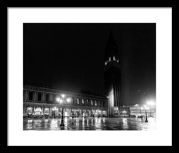 St Marks Square in the Rain - Framed Print