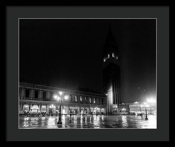 St Marks Square in the Rain - Framed Print