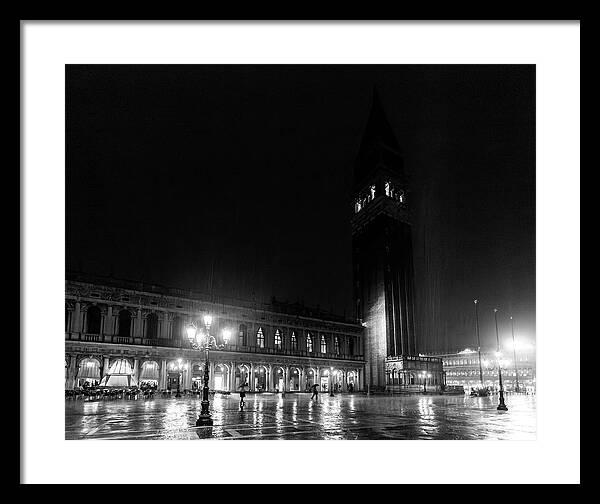 St Marks Square in the Rain - Framed Print