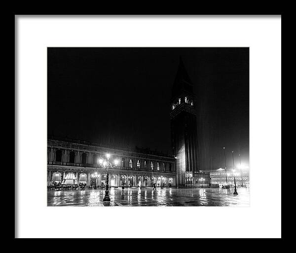 St Marks Square in the Rain - Framed Print