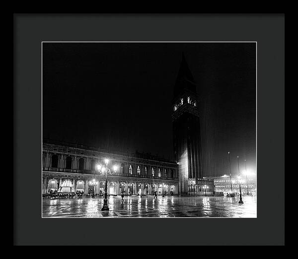 St Marks Square in the Rain - Framed Print