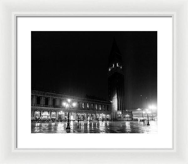 St Marks Square in the Rain - Framed Print