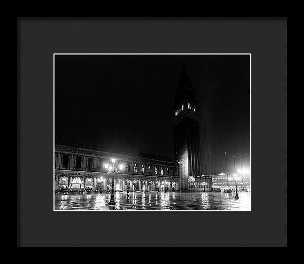 St Marks Square in the Rain - Framed Print