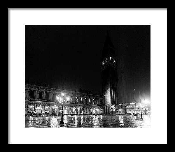 St Marks Square in the Rain - Framed Print