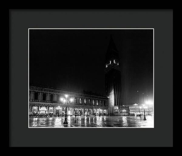 St Marks Square in the Rain - Framed Print