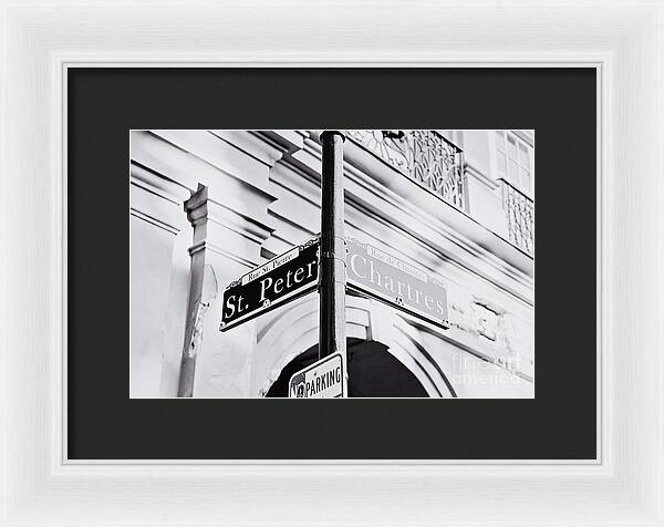St Peter and Chartres Street Sign - Framed Print