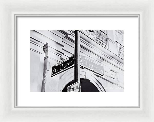 St Peter and Chartres Street Sign - Framed Print
