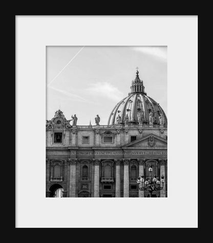 St Peters Basilica | Black and White Rome Travel Art